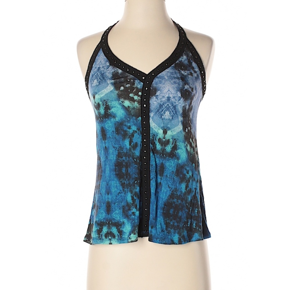 Black and Blue Pattern Tank Top